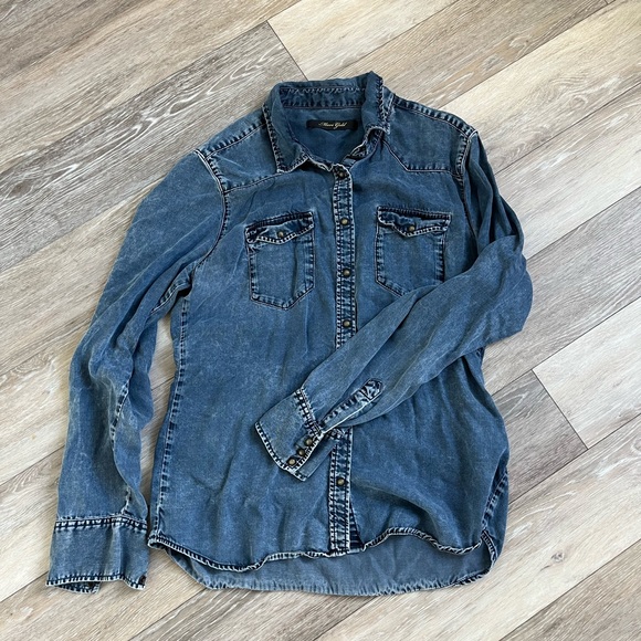 Mavi Freya Denim Button Up - L - Picture 2 of 3